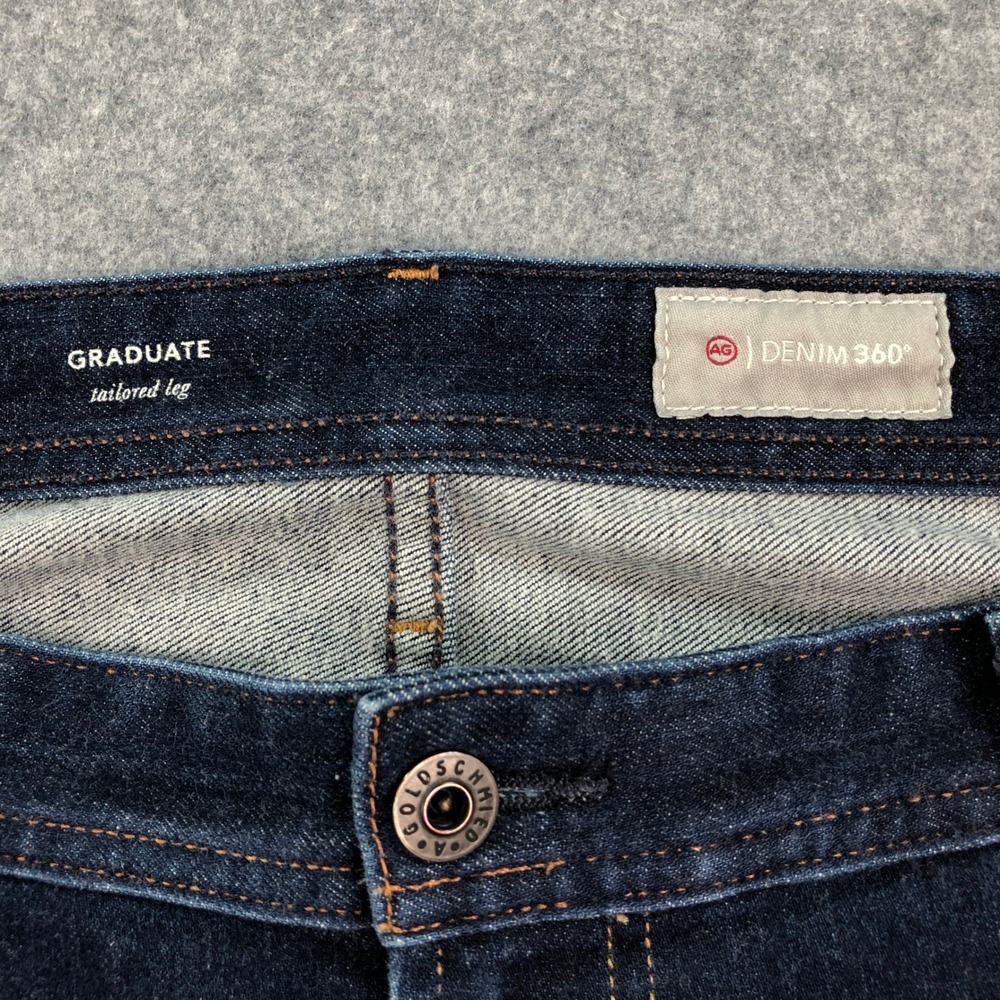 AG GRADUATE Mens Jeans 38x32 (fits 40x29) Tailored Leg Blue Dark Wash Stretch - Picture 3 of 16